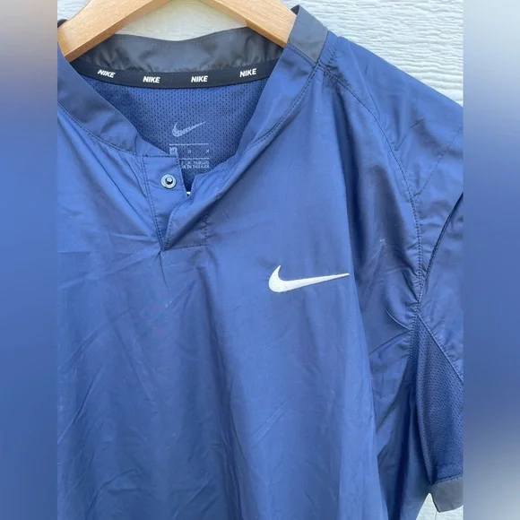 Nike Shirt Womens M Swoosh Short Sleeve Navy Pullover Softball AV6696-419 - Picture 5 of 7